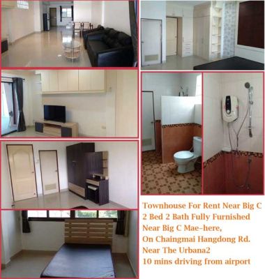 House for rent 2Bed2Bath near Big C Mae-here Chiangmai-Habgdong Rd.