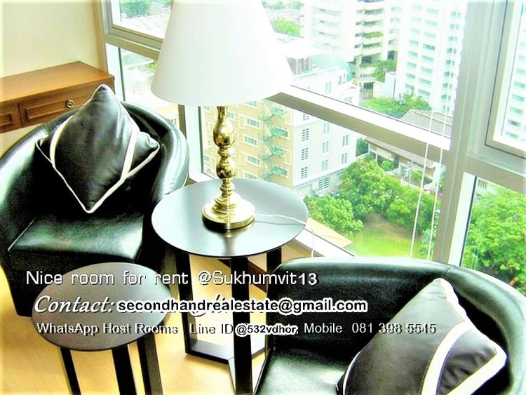 Condo for rent 2-minute walk to BTS Nana Station Sukhumvit 13 (no blocked view)